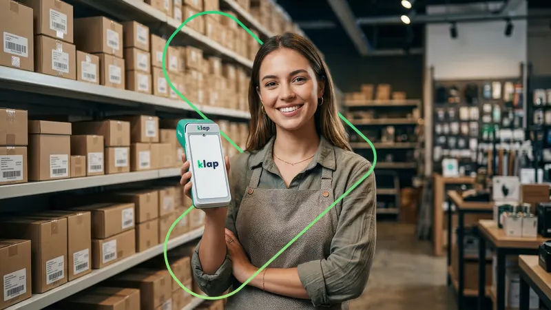 Emprendedora en bodega con POS Klap para financiar temporada alta